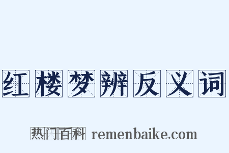红楼梦辨反义词是什么意思的图片
